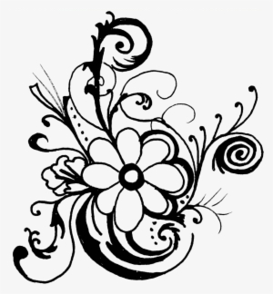 Black And White Flower Border Clipart - Clip Art