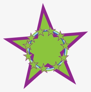 Png Image Information - Purple And Green Star