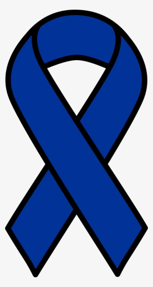 28 Collection Of Blue Ribbon Clipart Black And White - Colon Cancer Ribbon