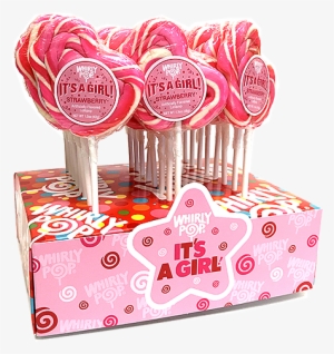 It's A Girl Pink & White Strawberry Whirly Pop, - Cake Decorating