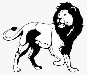 Lion Head Clipart Black And White - Lion Black White Png