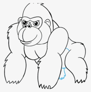 Cartoon Gorilla Face - Drawing