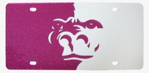 Gorilla Split Face Glitter License Plate - Pitt State Gorillas Logo