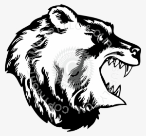 Wolf Clipart Open Mouth - Bear Drawing From The Side