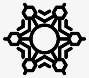 Snowflake With A Circle In The Center With Lines And - Snowflake