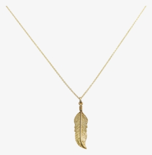 Feather Necklace Gold - Pendant