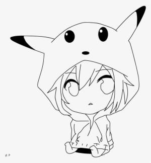 Chibi Pikachu Girl By Geoffery Pok Mon - Chibi Outline