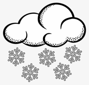 Clouds Line Drawing - Black And White Snow Clip Art