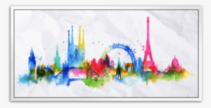 Sale Parisian Style - London Skyline Silhouette Watercolor