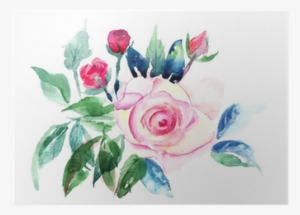 Decorative Roses Flowers, Watercolor Painting Poster - Watercolor Painting