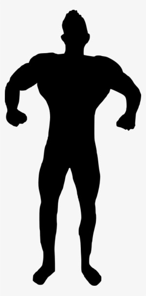 Muscle Man Silhouette Clip Art - Bodybuilder Silhouette Png