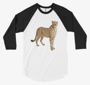 Cheetah Print 3/4 Sleeve Raglan Shirt - Funny Pictures For T Shirts