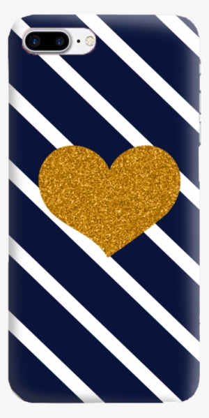 Blue Gold Glitter Heart Phone Cover - Back Cover For Sony Xperia R1 Plus