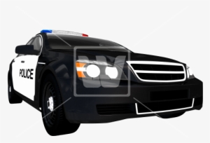 Black Police Cruiser Front - Stock Illustration