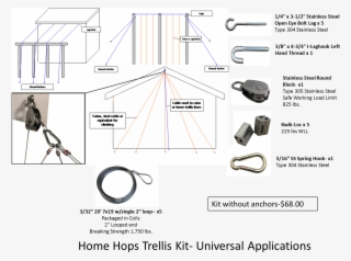 Universal Home Hops Trellis Kit With Steel Cable - Design