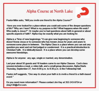 Alpha3 - North Lake Presbyterian Church