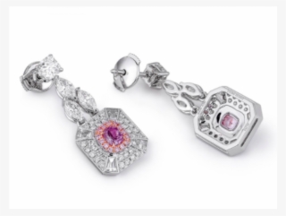Fancy Intense Purple Pink Diamond Earrings - Earrings