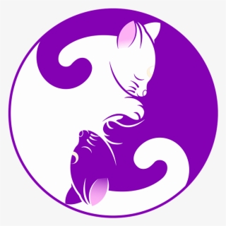Cat, Yin Yang, Kitten, Symbol, Purple, Yin, Yang, Cute - Luna Artemis Yin Yang