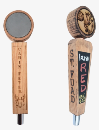 Laser Engraved Oak Beer Tap Handles - Beer
