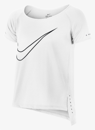 Nike Dry Big Kids' Running Top Size Medium (white) - Active Shirt