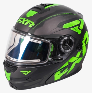 Fxr Fuel Modular Elite Helmet W/ Elec Shield Black/lime/char - 2018 Motorcycle Modular Helmets