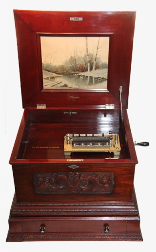 Olympia 14 Inch Disc Music Box With Single Comb - Drawer