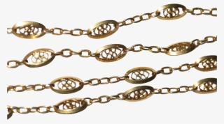 Antique Art Nouveau 18k Gold Fancy Chain Necklace Ca - Divine Antique Art Nouveau 24.5 Inch 18k Yellow Gold