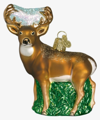 Click - Old World Christmas Whitetail Deer Glass Ornament