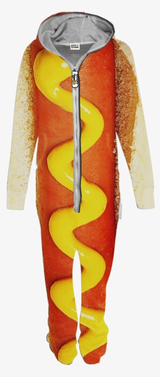 All Over Print Of A Giant Hotdog With Mustard With