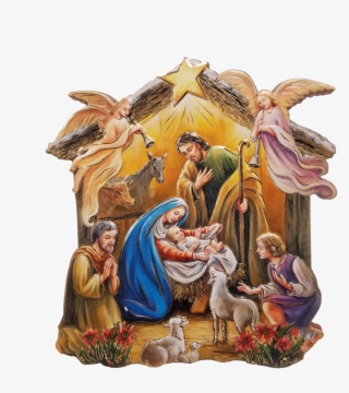 Nativity With Holy Family, Angels, Animals On A Wall - F.c. Ziegler Co. - Catholic Art & Gifts