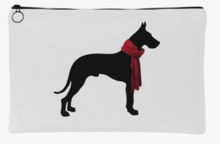 Great Dane With Red Scarf Accessory Bag - Great Dane Silhouette Png