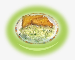 Breaded Pieces Of Yellow Cheese With Cabbage Garnish - Гарнитура За Паниран Кашкавал