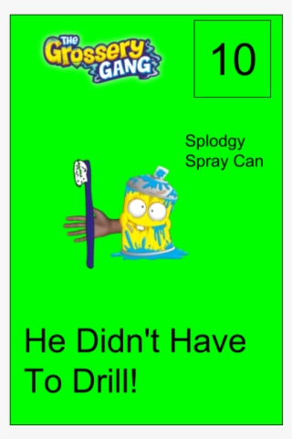 Splodgy Spray Can Collector Card - Grossery Gang Gross Jokes