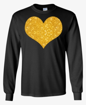 Gold Glitter Heart - T-shirt