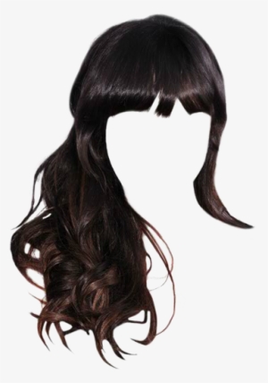 Zooey Deschanel Long Wavy Casual Hairstyle With Blunt - Blunt Bangs Png Transparent