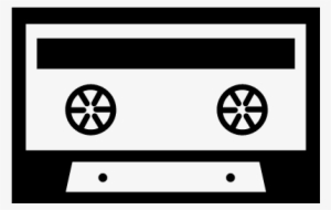 White Cassette Tape With Black Details Vector - Cassette Blanco Y Negro