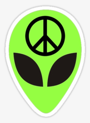 90's Grunge Hipster Peace Acid Alien Logo Stickers - Provisional People's Committee For Korea Flag