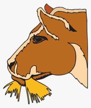 Cow Eating Hay Clipart - Horse Eating Hay Clip Art