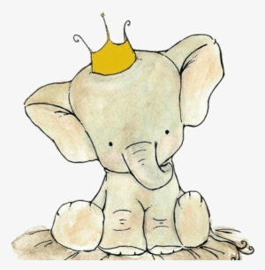 Cute Elephant Drawing Tumblr - Cartoon Elephant With Crown