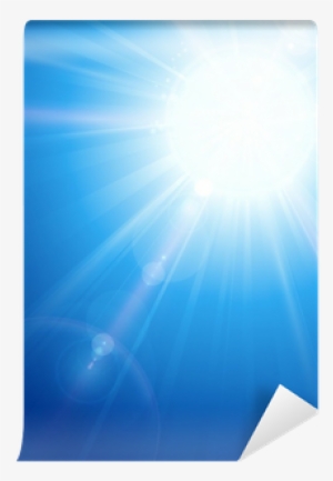 Blue Sky With Sun And Lens Flare Wall Mural • Pixers® - Lens Flare