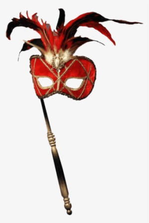 Forum Novelties Women's Feather Masquerade Mask With - Venetian Mask Red Costume