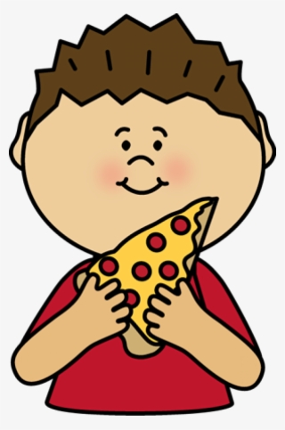 Boy Eating Pizza - Boy Eating Pizza Clipart