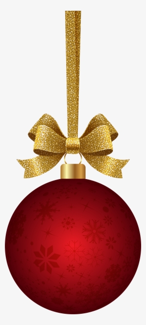 Clipart Ball Red - Hanging Ribbon Png