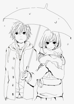 cute anime couple drawing