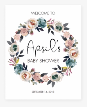 Printable Welcome Sign With Floral Wreath For Boho - Floral Welcome Baby Shower