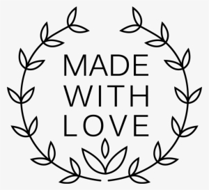 Made With Love Floral Wreath Stamp - Handmade With Love Png