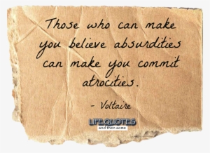 Believe Absurdities By Voltaire - Handwriting