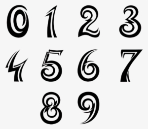 Numbers Font Tattoo Design - Tribal Number Fonts
