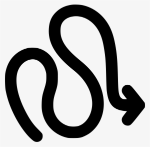 Png File - Squiggly Arrow Black