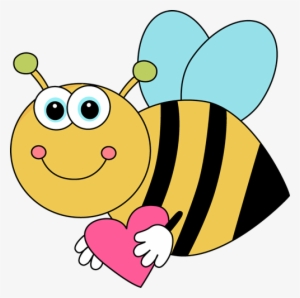Flying Bee Clipart - Valentines Day Clipart Bee